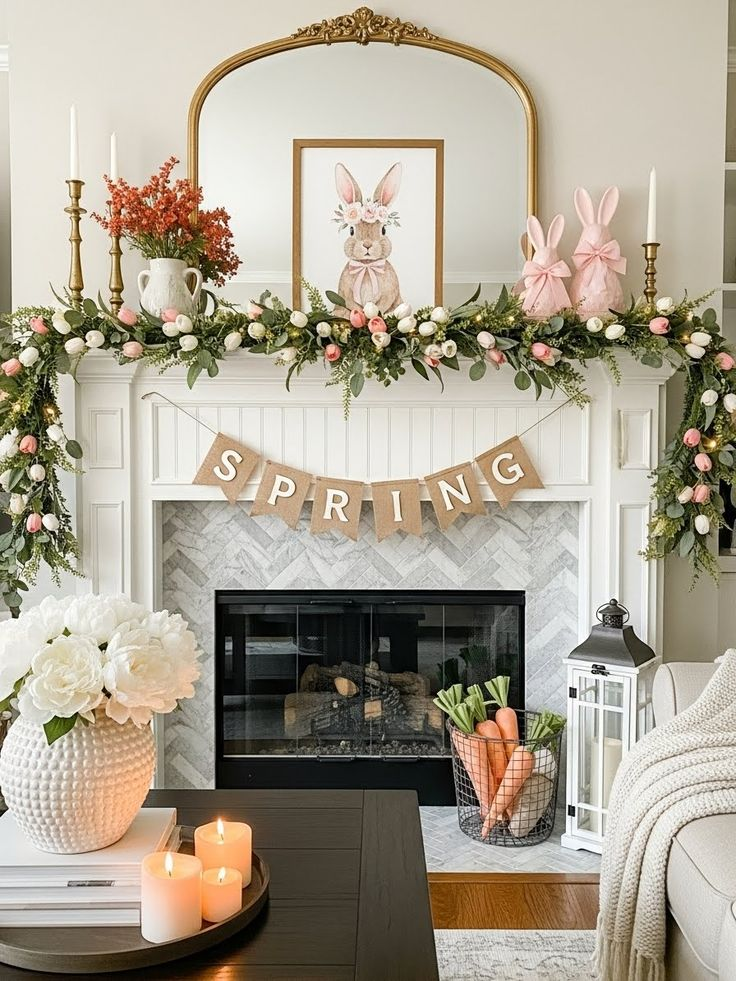 Spring Mantle Decor Ideas To Refresh Your Living Room - Linen Grove Home